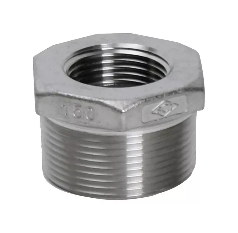 1-in-mpt-x-3-4-in-fpt-stainless-steel-hex-bushing-lead-free 1 In. Mpt X 3/4 In. Fpt Stainless Steel Hex Bushing - Lead-free