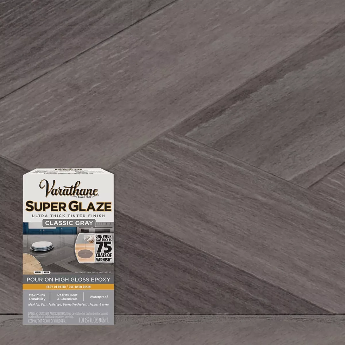 1-qt-super-glaze-high-gloss-classic-gray-epoxy-resin-wood-finishing 1 Qt. Super Glaze High Gloss Classic Gray Epoxy Resin For Wood Finishing