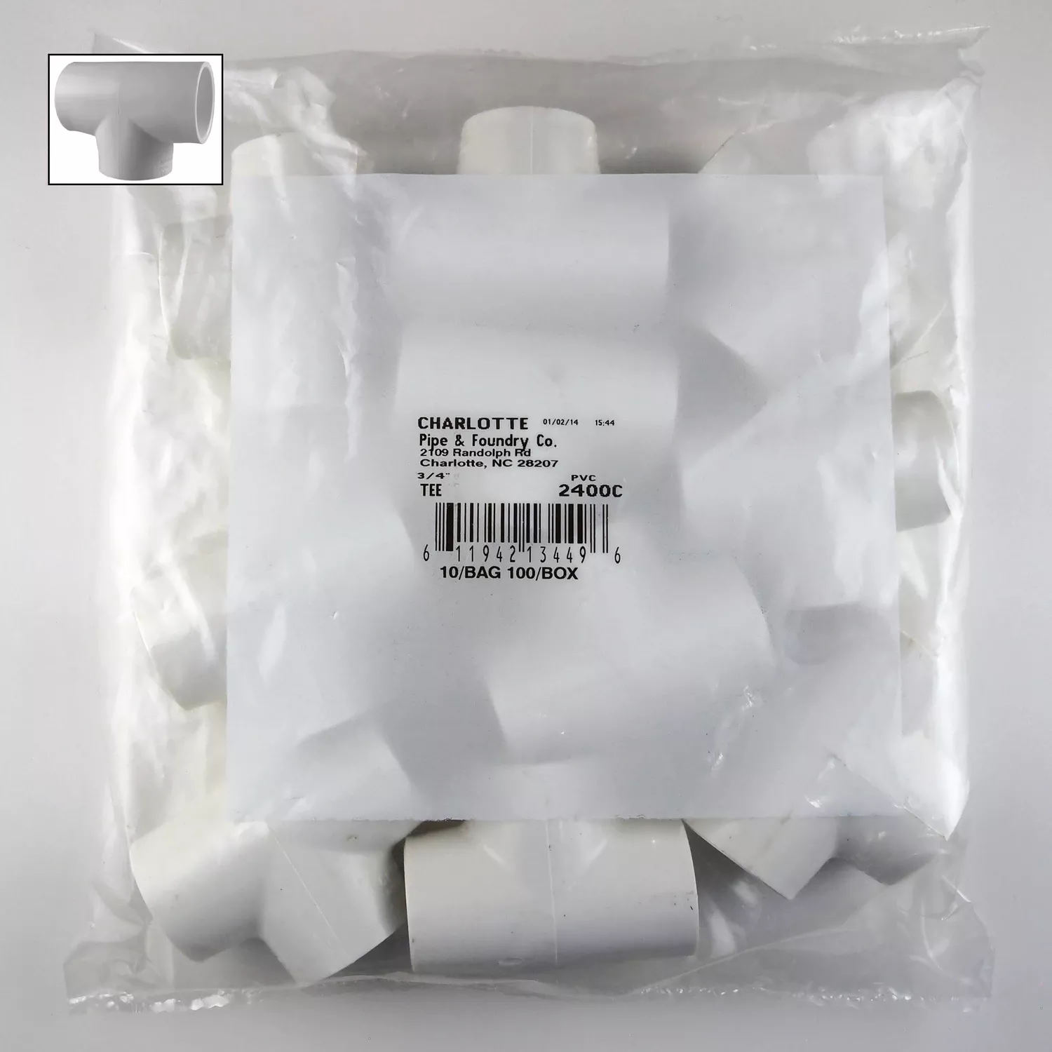 10pk-3-4-sch40-pres-tee ***10PK 3/4 SCH40 Pres Tee***