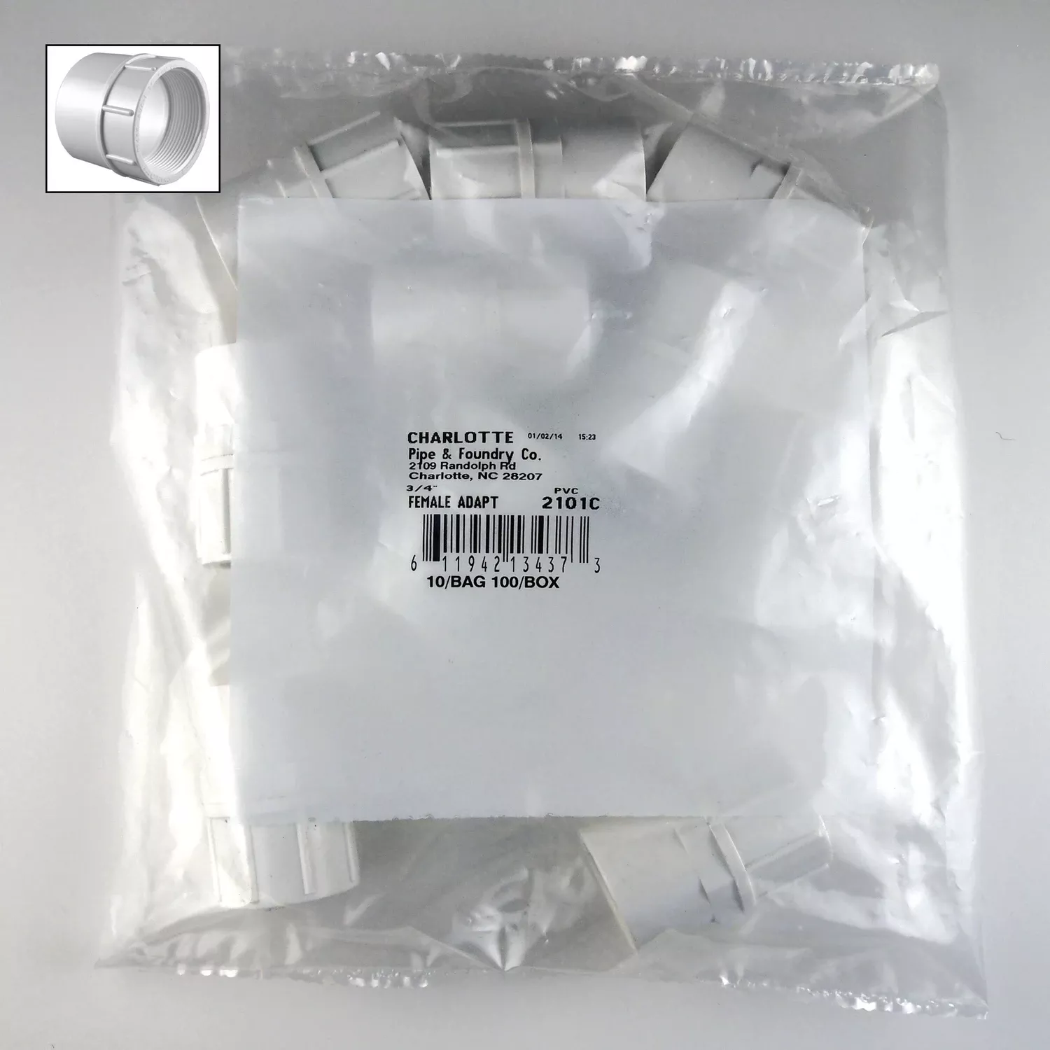 10pk-3-4presfem-adapter **10PK 3/4PresFem Adapter***