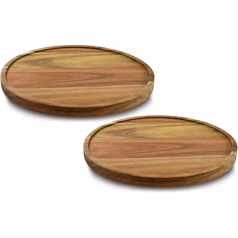 11-acacia-wood-lazy-susan-organizer-kitchen-turntable-cabinet-pantry-table-organ 11" Acacia Wood Lazy Susan Organizer Kitchen Turntable for Cabinet Pantry Table Organization,2 Pack