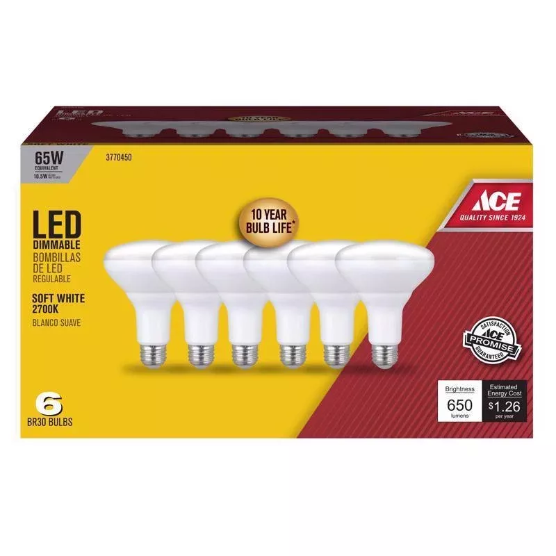ace-br30-e26-medium-led-bulb-soft-white-65-watt-equivalence-6-pk Ace BR30 E26 (Medium) LED Bulb Soft White 65 Watt Equivalence 6 pk