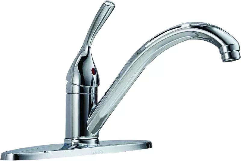 delta-classic-100-dst-kitchen-faucet-1-8-gpm-metal-chrome-plated-d Delta Classic 100-DST Kitchen Faucet, 1.8 gpm, Metal, Chrome-Plated, D