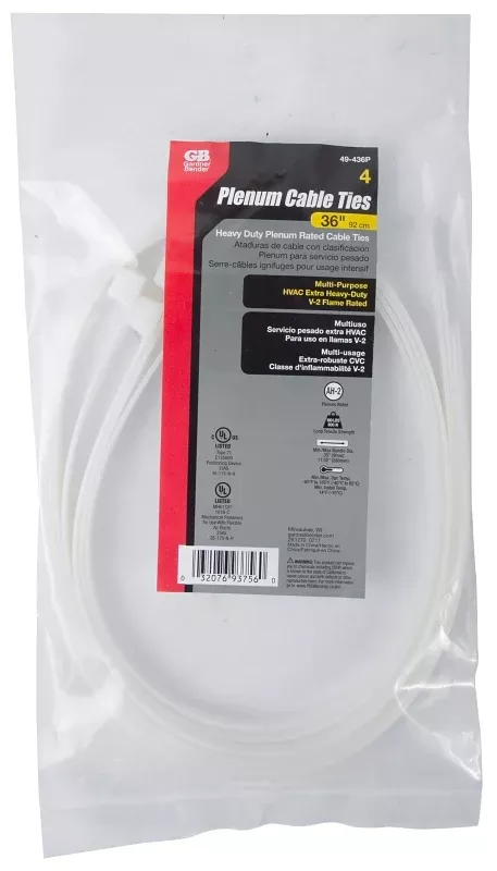 Gardner Bender 49-436P Cable Tie, 11 in Max Bundle Dia, Nylon, Natural