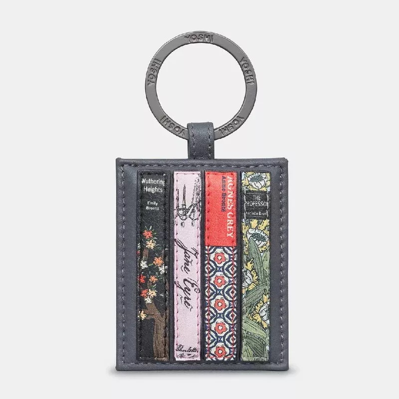 yoshi-bronte-bookworm-grey-leather-keyring Yoshi Bronte Bookworm Grey Leather Keyring