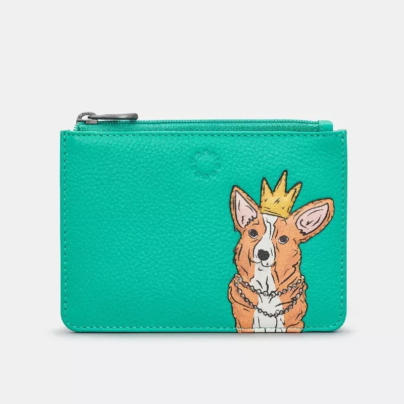 yoshi-jade-green-happy-hounds-queenie-corgi-zip-top-leather-purse Yoshi Jade Green Happy Hounds Queenie The Corgi Zip Top Leather Purse