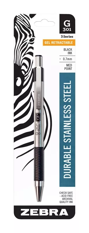 zebra-g-301-black-retractable-gel-pen-1-pk Zebra G-301 Black Retractable Gel Pen 1 pk