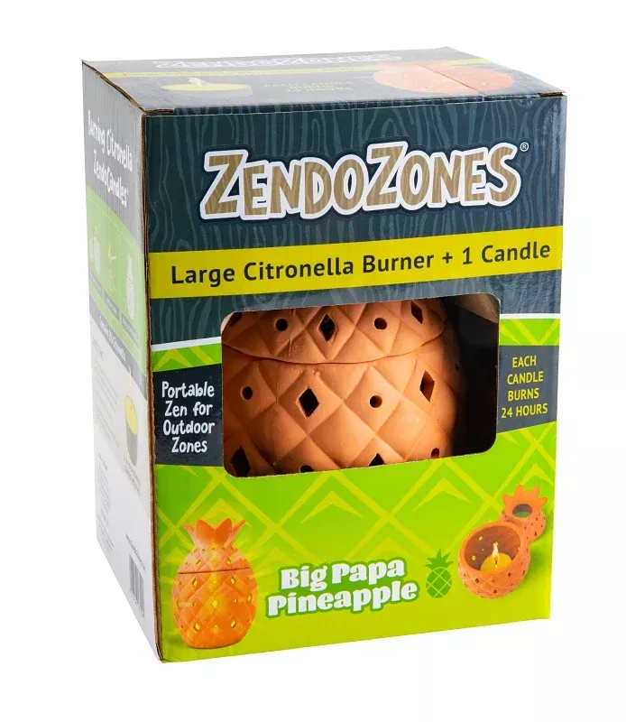 zendozones-18p-bpp-big-papa-pineapple-burner-citronella-24-hr-burn-t ZendoZones 18P-BPP Big Papa Pineapple Burner, Citronella, 24 hr Burn T