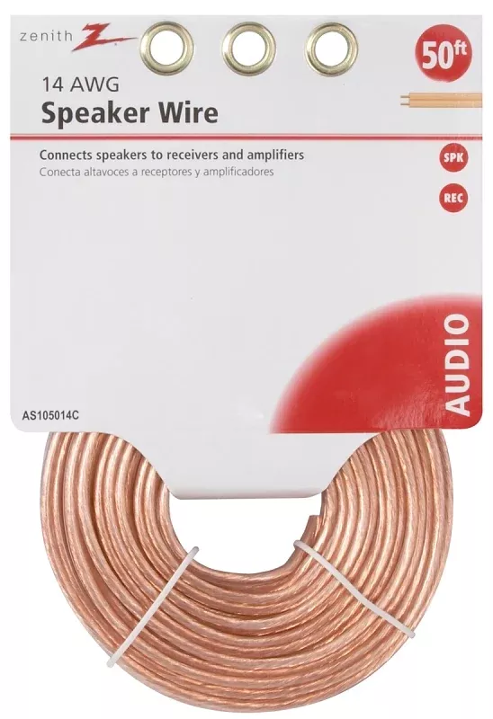 zenith-as105014c-speaker-wire-14-awg-wire-pvc-sheath-clear-sheath Zenith AS105014C Speaker Wire, 14 AWG Wire, PVC Sheath, Clear Sheath