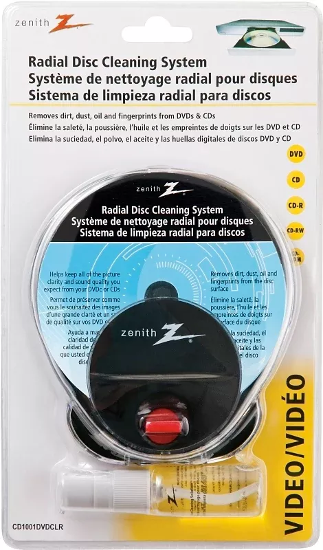 zenith-cd1001dvdclr-disc-cleaning-system-radial Zenith CD1001DVDCLR Disc Cleaning System, Radial