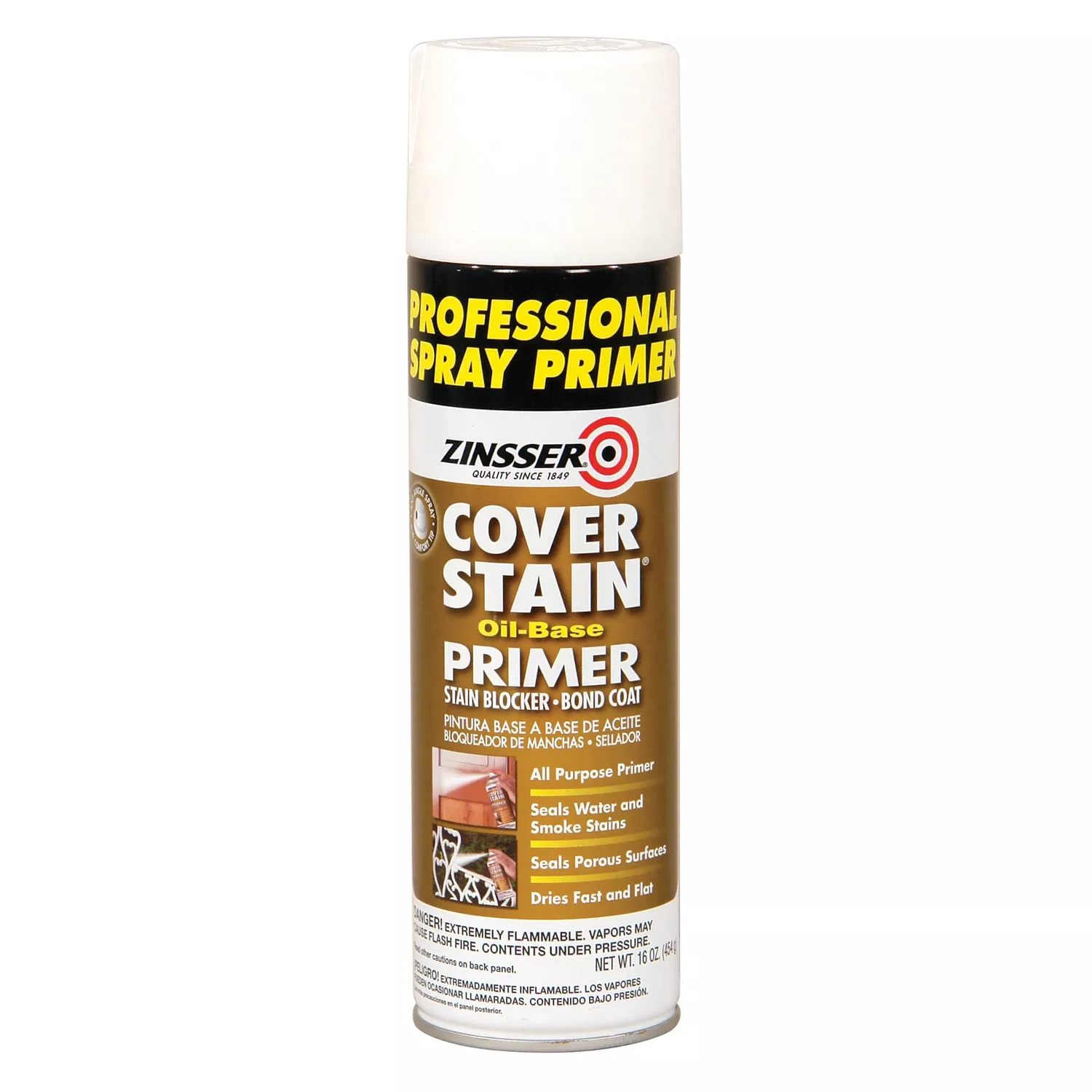 zinsser-cover-stain-white-flat-oil-based-alkyd-spray-primer-sealer-16-oz Zinsser Cover Stain White Flat Oil-Based Alkyd Spray Primer and Sealer 16 oz