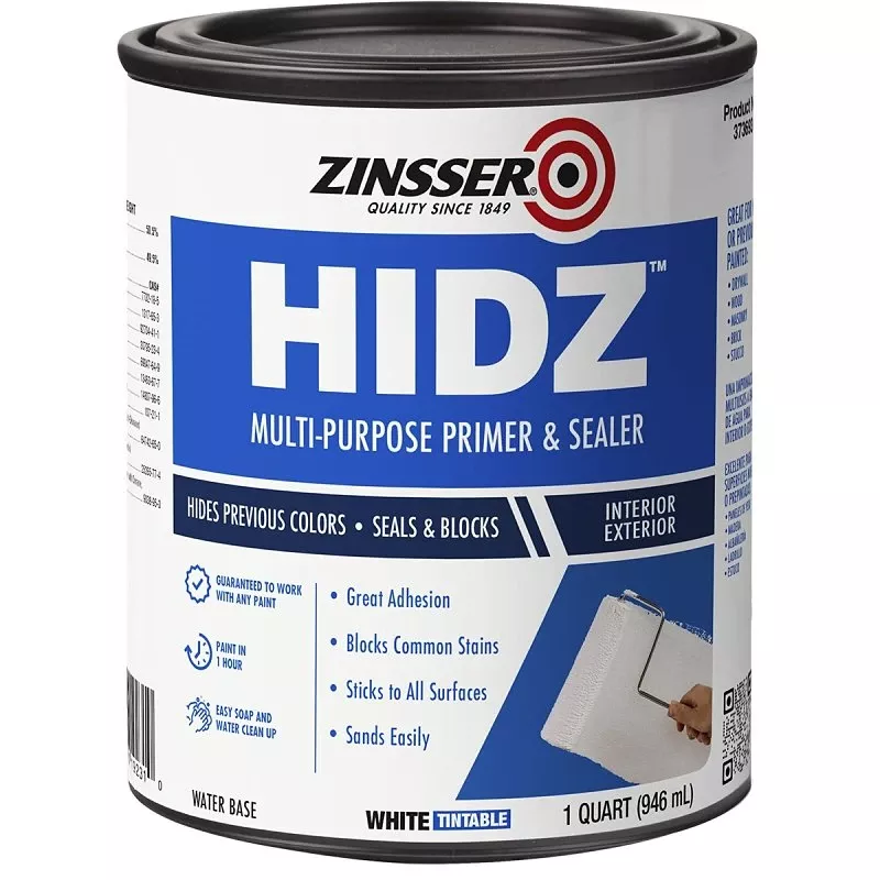 zinsser-hidz-white-water-based-primer-sealer-1-quart Zinsser Hidz White Water-based Primer And Sealer, 1 Quart