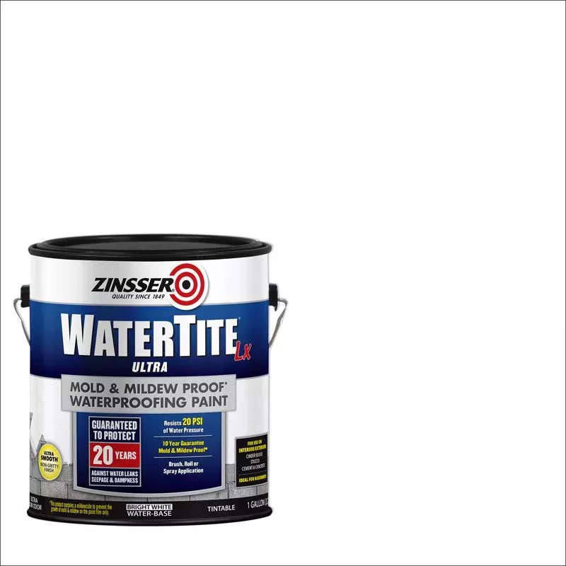 zinsser-watertite-white-smooth-waterproofing-paint-1-gal-pack-2 Zinsser WaterTite White Smooth Waterproofing Paint 1 gal, Pack of 2